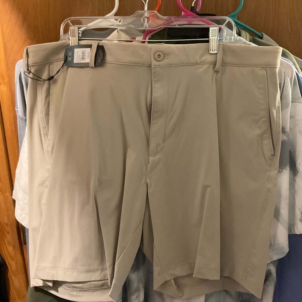 Greg Norman Collection Khaki Flat Front Shorts